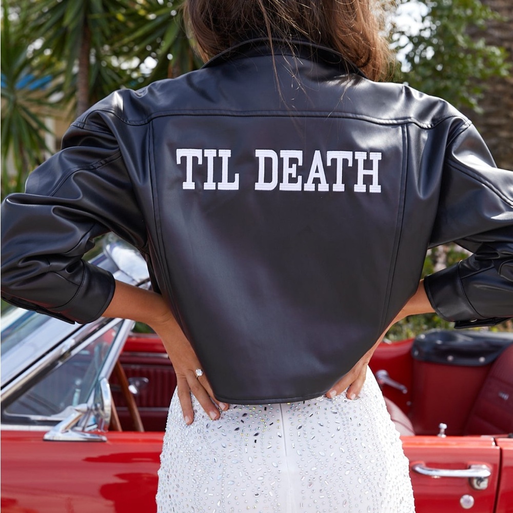 New! Til Death Black Vegan Leather Jacket
